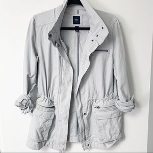 Gap Soft Twill Utility Jacket in Grey